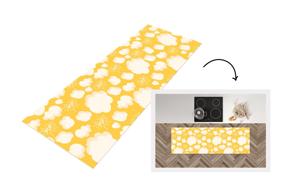 KitchenYeah Keukenloper - Loper keuken - Popcorn - Quotes - Patronen - Pop - Keukenloper vinyl multicolor, foto 3