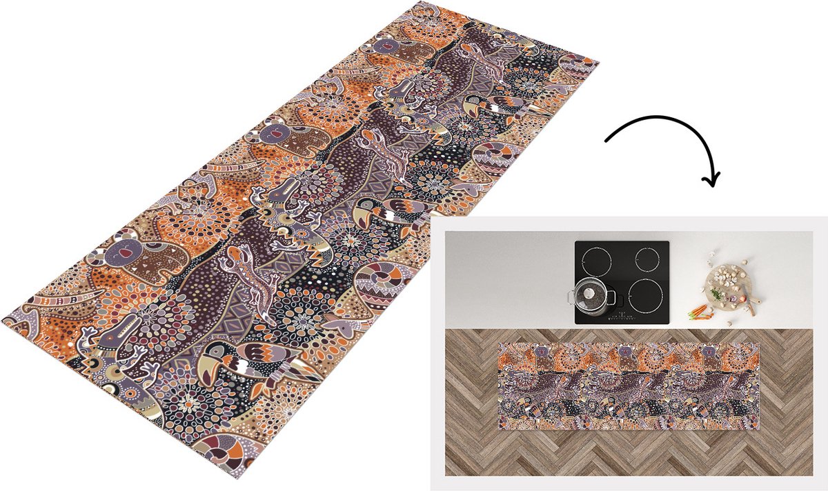 KitchenYeah Keukenloper - Loper keuken - Patronen - Koala - Dieren - Australië - 150x50 cm - Keukenloper vinyl Multicolor