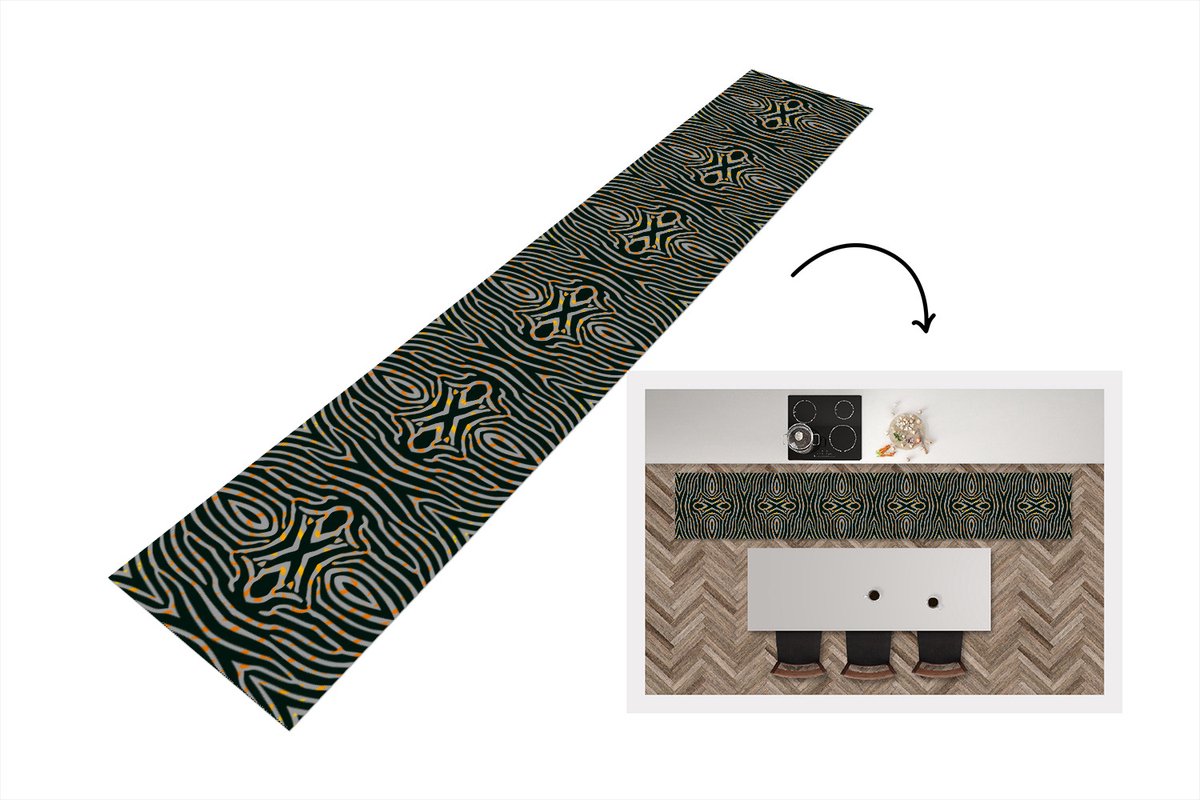 KitchenYeah Keukenloper - Loper keuken - Zebra - Dierenprint - Patronen - 300x50 cm - Keukenloper vinyl Multicolor