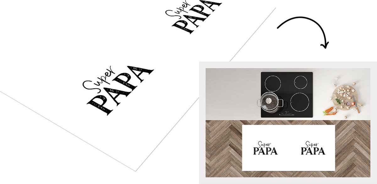KitchenYeah Keukenloper - Loper keuken - Super papa - Spreuken - Quotes - Vader - 120x60 cm - Keukenloper vinyl Multicolor