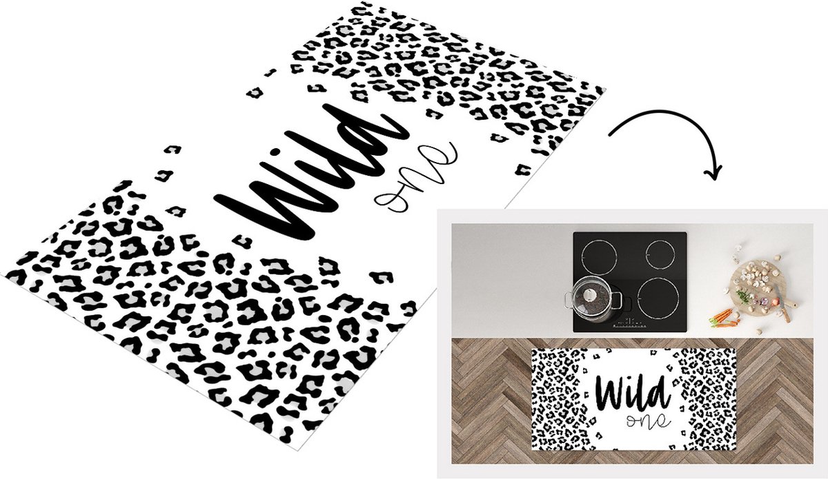 KitchenYeah Keukenloper - Loper keuken - Wild one - Spreuken - Quotes - 120x60 cm - Keukenloper vinyl Multicolor