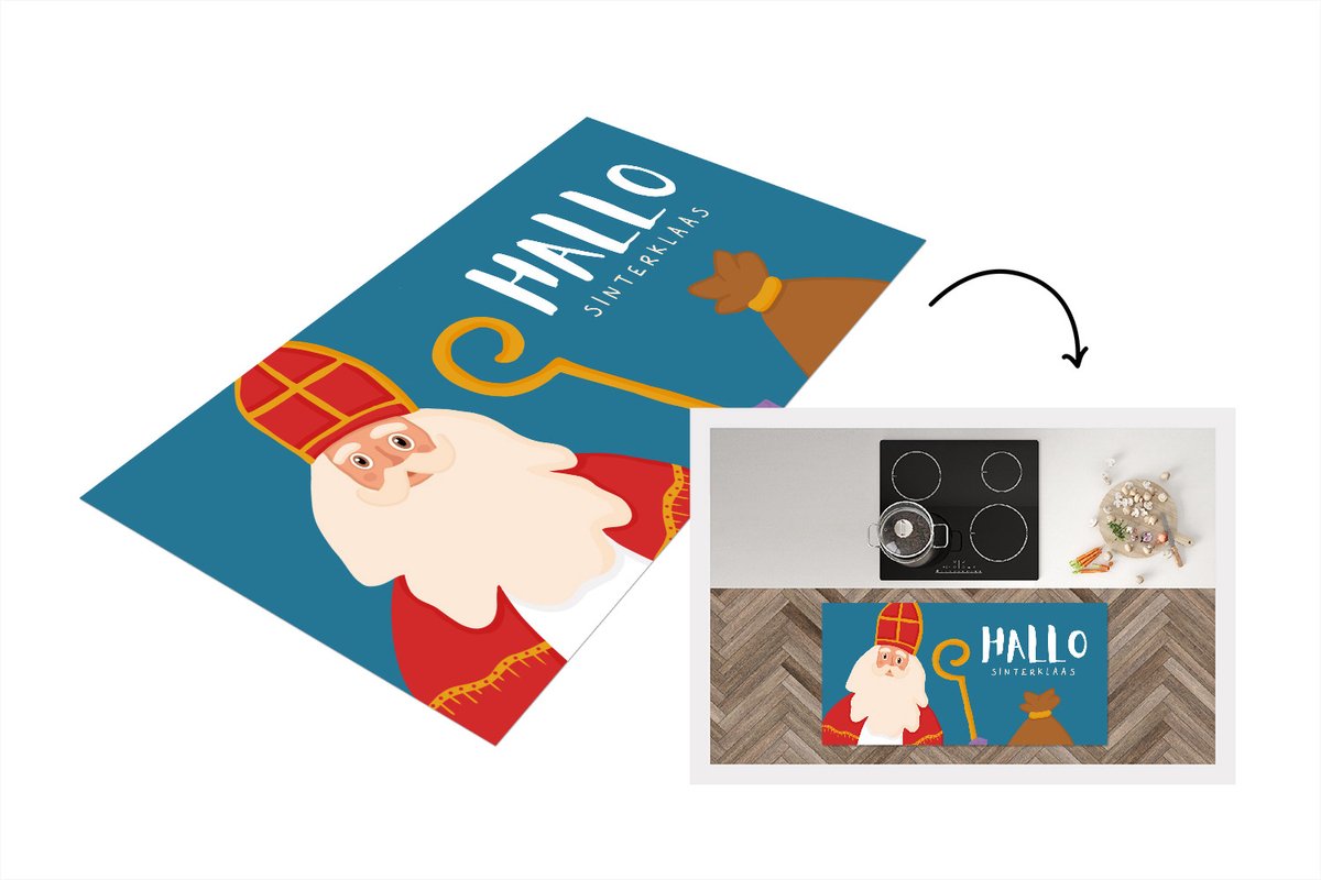 Keukenloper - Loper keuken - Sinterklaas - Sint - Quotes - Hallo Sinterklaas - 120x60 cm -