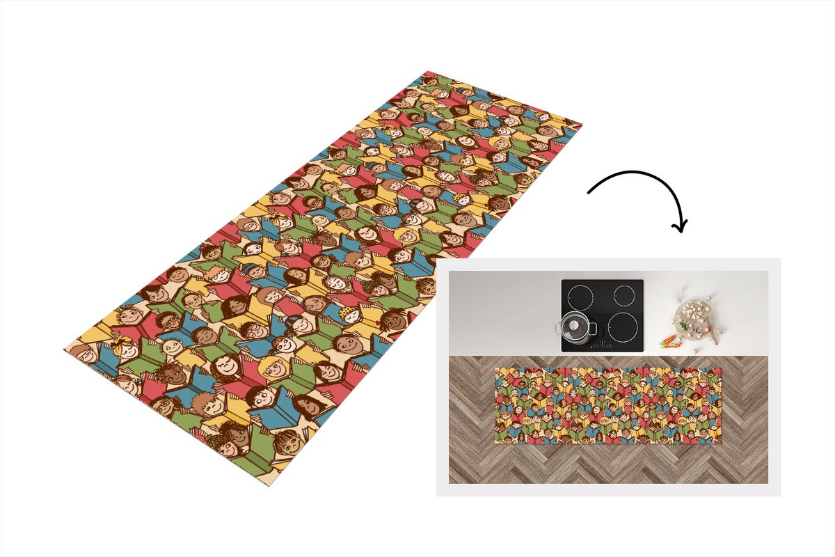 KitchenYeah Keukenloper - Loper keuken - Patronen - Boek - Kinderen - Keukenloper vinyl multicolor, foto 6