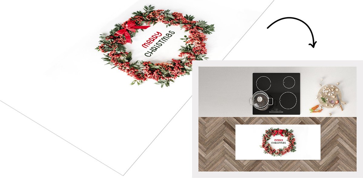 KitchenYeah Keukenloper - Loper keuken - Winter - Mistletoe - Tekst - 120x50 cm - Keukenloper vinyl Multicolor