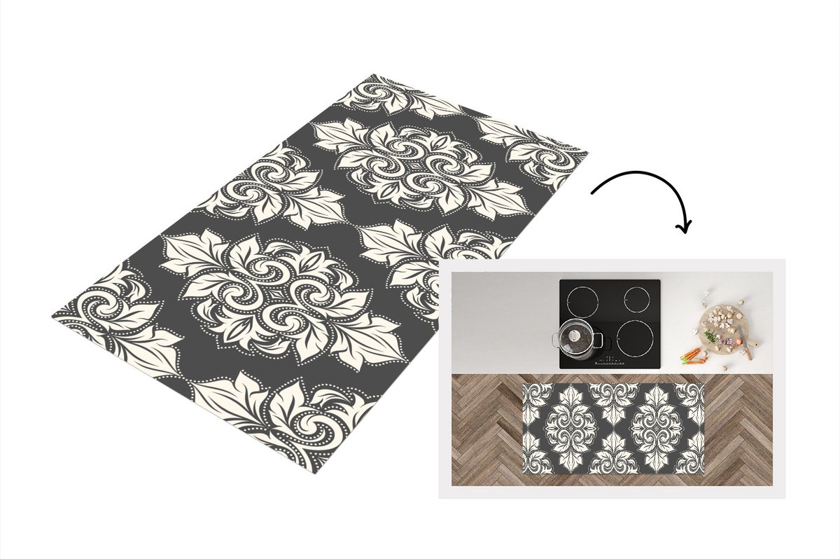 KitchenYeah Keukenloper - Loper keuken - Patronen - Ruit - Jaren 20 - Keukenloper vinyl multicolor, foto 2