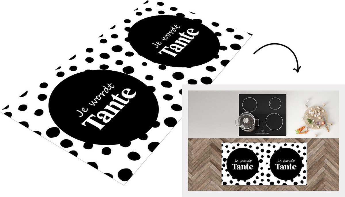 KitchenYeah Keukenloper - Loper keuken - 'Je wordt tante' - Spreuken - Quotes - 120x60 cm - Keukenloper vinyl Multicolor