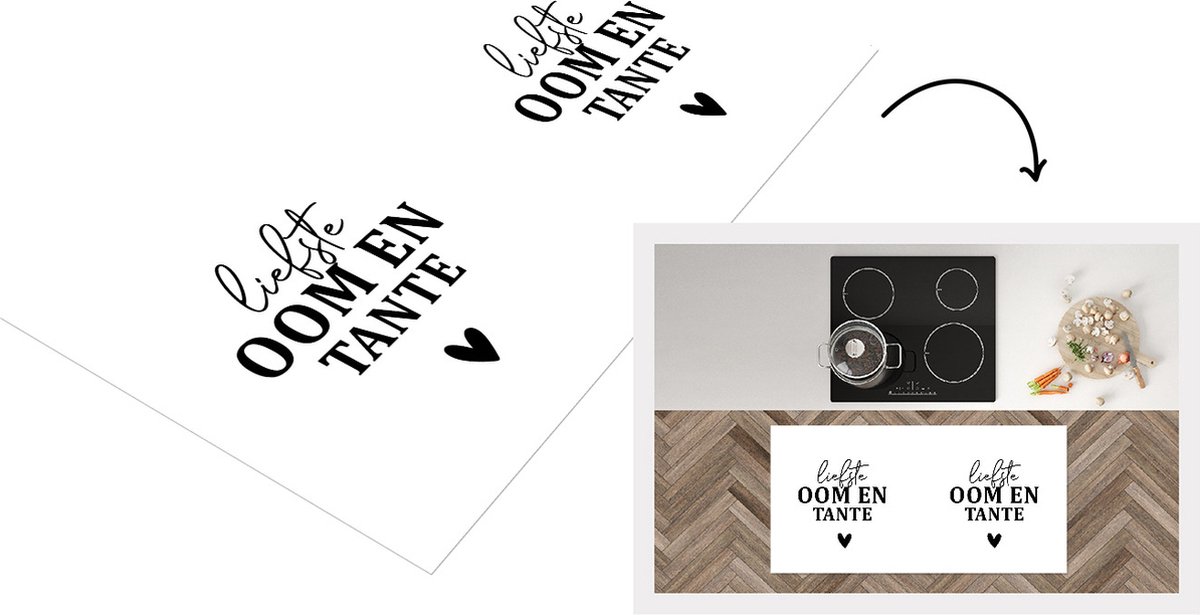 KitchenYeah Keukenloper - Loper keuken - 'Liefste oom en tante' - Spreuken - Quotes - 120x60 cm - Keukenloper vinyl Multicolor