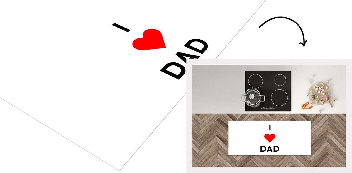 KitchenYeah Keukenloper - Loper keuken - I love dad - Spreuken - Vaderdag - Quotes - 120x50 cm - Keukenloper vinyl Multicolor