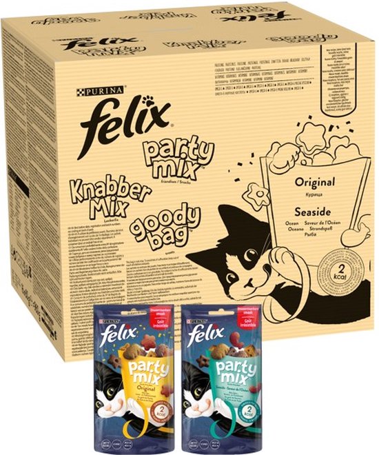 Foto: Felix party mix kattensnacks original seaside 16 x 60 g