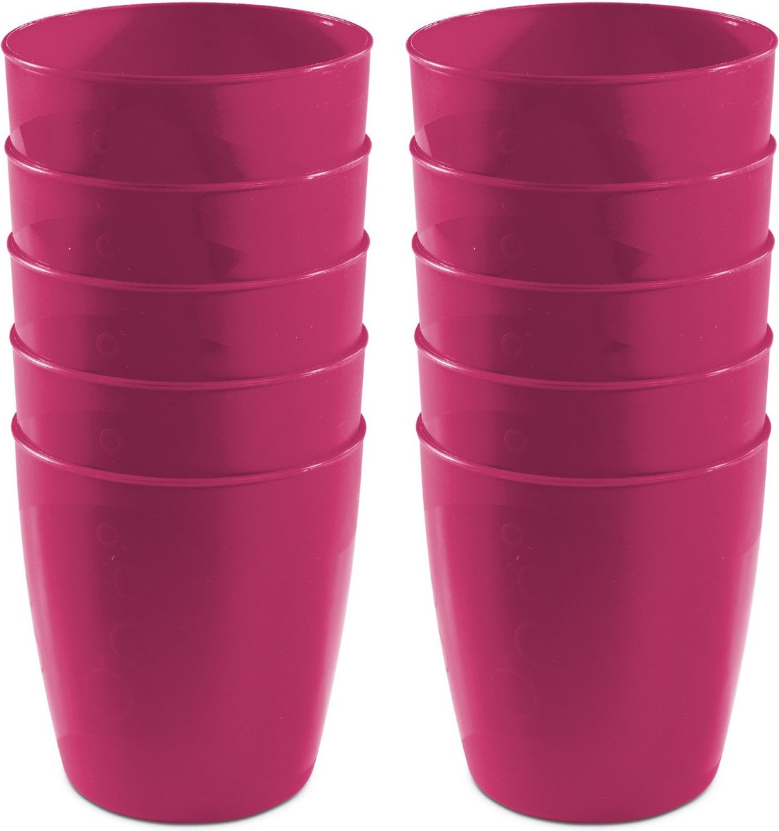 15x drinkbekers van kunststof 300 ml in het roze - Limonade bekers - Campingservies/picknickservies
