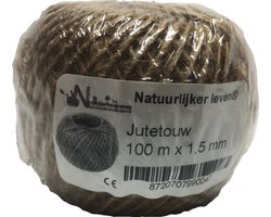 Jutetouw 100 meter x 1,5 mm - touw - bindtouw