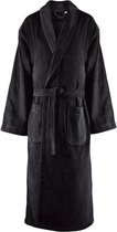 Badjas - velours katoen - zwart - sjaalkraag badjas sauna - XXL - Unisex