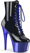 Pleaser Plateau Laarzen, Paaldans schoenen -42 shoes- ADORE-1020 Paaldans schoenen Zwart/Blauw