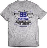 55 Jaar Legend - Feest kado T-Shirt Heren / Dames - Antraciet Grijs / Donker Blauw - Perfect Verjaardag Cadeau Shirt - grappige Spreuken, Zinnen en Teksten. Maat XXL