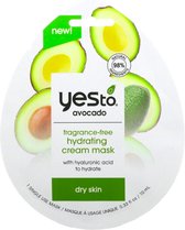 Yes To Avocado - Fragrance-Free Hydrating Cream Mask - VEGAN - Droge huid - Gezichtsverzorging - Crèmemasker - Gezichtsmasker - 1 Single Use Face Mask - 10 ml
