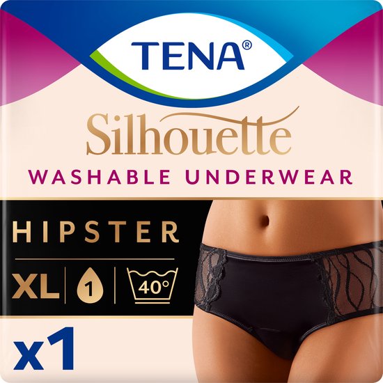 TENA Silhouette Noir - Hipster - sous-vêtement absorbant lavable -  incontinence - XL | bol.com