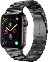 SmartphoneClip® Metaal schakel zwart Bandje geschikt voor Apple Watch 42, 44, 45, & 49mm (alle generaties)