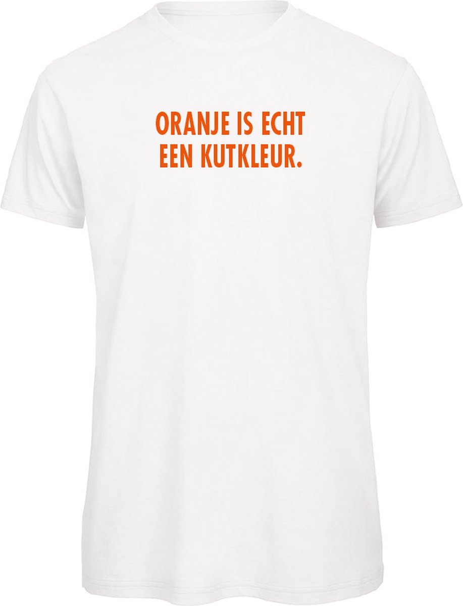 T-shirt wit M - Oranje is echt een kutkleur - soBAD. - Koningsdag - Unisex - Oranje - Voetbal - Nederland