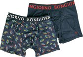 Bon Giorno Boxers Heren 2-Pack - Blauw/Donker Blauw - XL