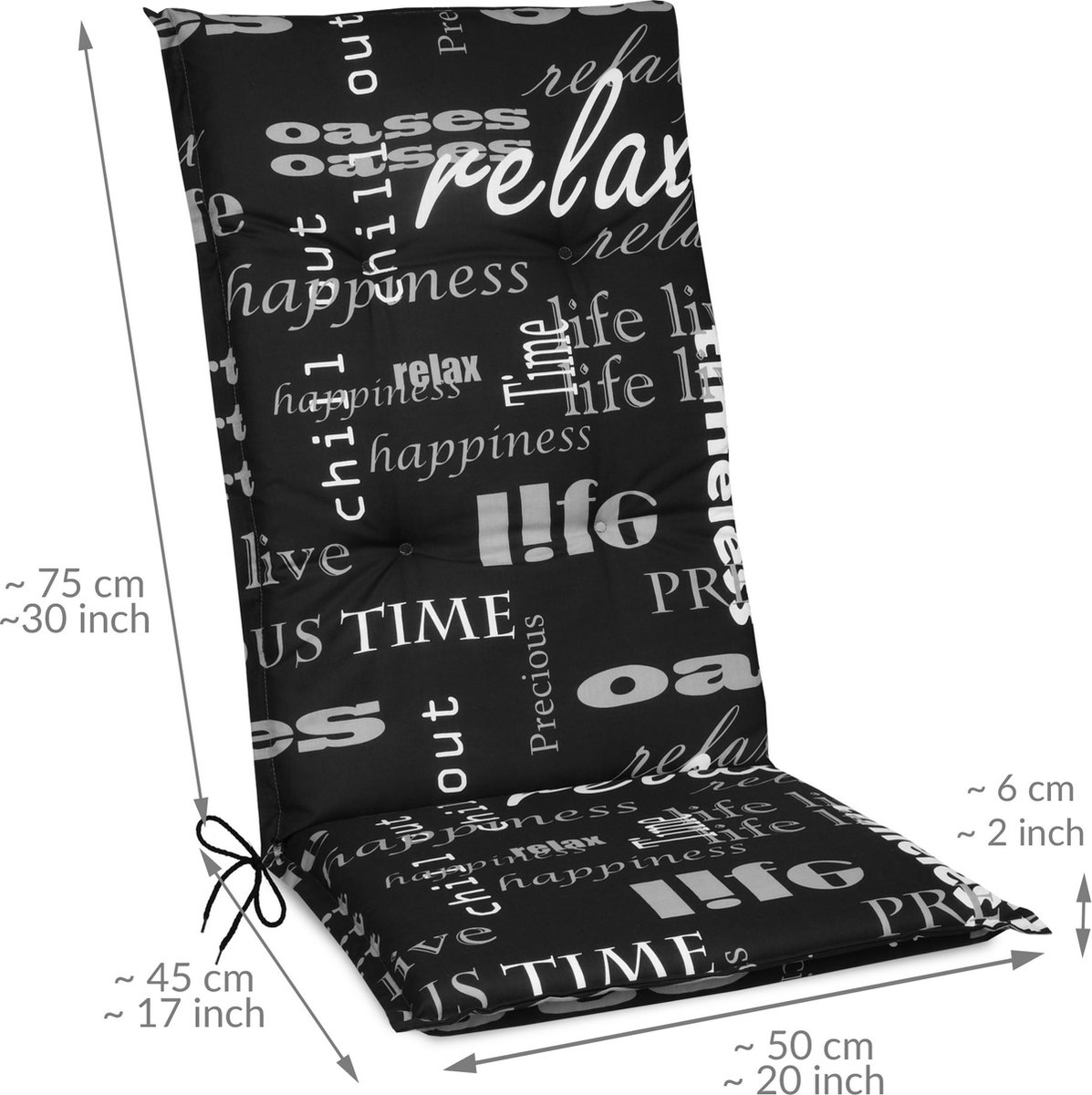Beautissu Set van 8 Premium Hoge Rugleuning Kussen met Hoofdkussen 120x50 cm Sun-HL – UV-bestendig & 8cm Dik Kussen Tuinstoelkussen Antislip Bevestigingsbanden – Stevige Stof Wit Beige Gestreept