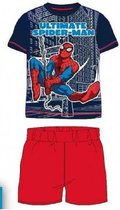 Spiderman shortama - 100% katoen - Spider-Man pyjama - maat 110 - rood met blauw
