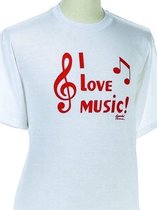 T-Shirt, I Love Music, maat L