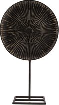 Cozy Ibiza-Metalen- rond- decoratieobject- 42 cm-zwart