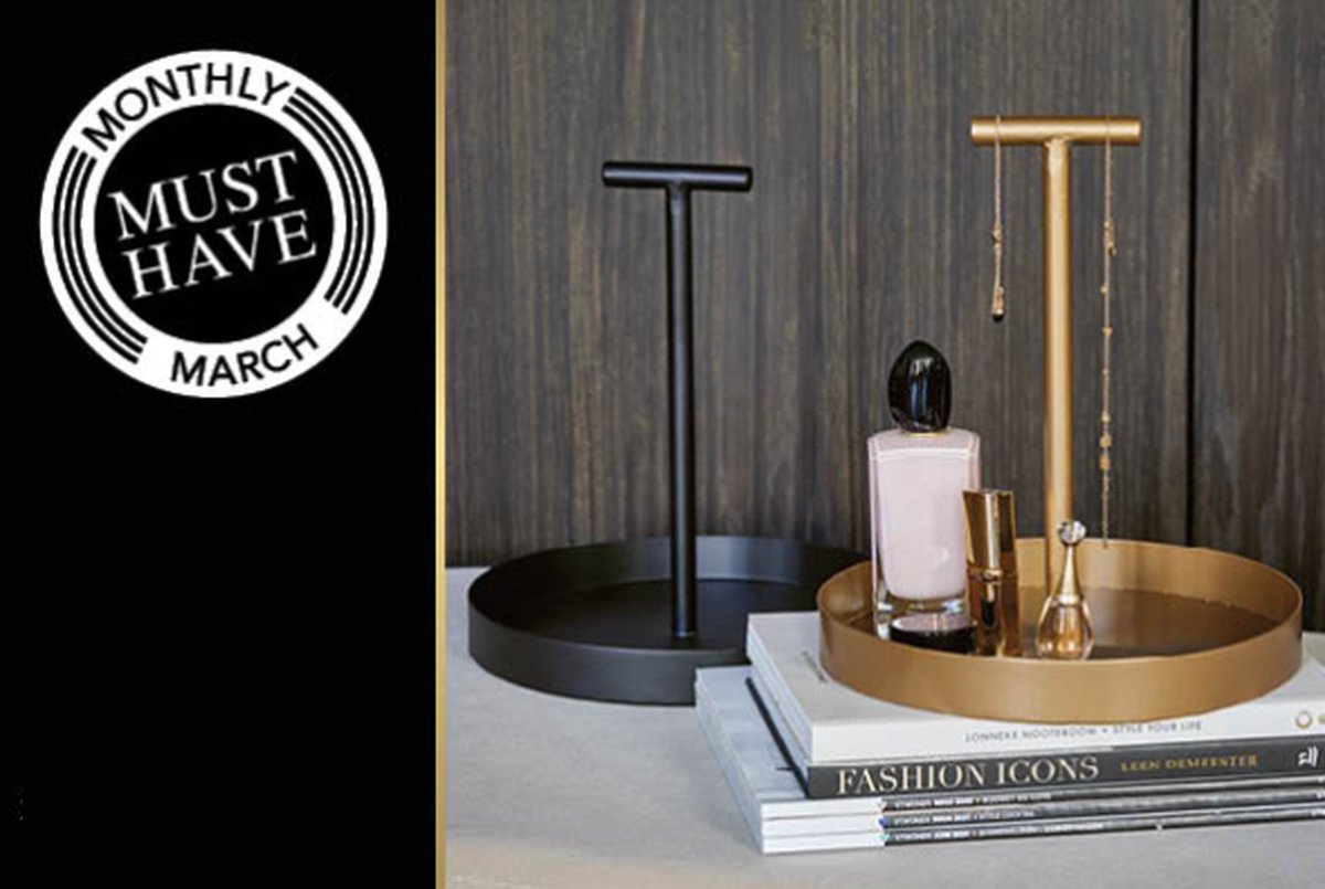 Riverdale monthly musthave maart 2022 - plateau Mika 25cm - zwart & goud