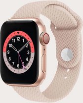 Jumada's - Roze/creme Apple watch bandje - Siliconen - Geweven - 38/40/41 mm - Series 1/2/3/4/5/6/7/SE