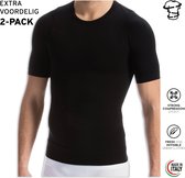 2-PACK met voordeel! Heren figuur corrigerend T-shirt  - Farmacell - Kleur zwart - XXL - Sterke compressie rond buik, borst en rug - Shapeshirts