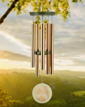 Carillon de décoration de jardin Nature's Melody "arbre de vie" - Orgue à vent - Carillons à vent Feng shui avec 5 tubes accordés pour un son riche et apaisant. 17x92x17cm
