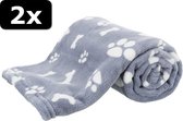 2x FLEECE DEKEN KENNY BLAUW 100X75CM