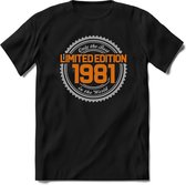 1981 Limited Edition | Feest Kado T-Shirt Heren - Dames | Zilver - Goud | Perfect Verjaardag Cadeau Shirt | Grappige Spreuken - Zinnen - Teksten | Maat L