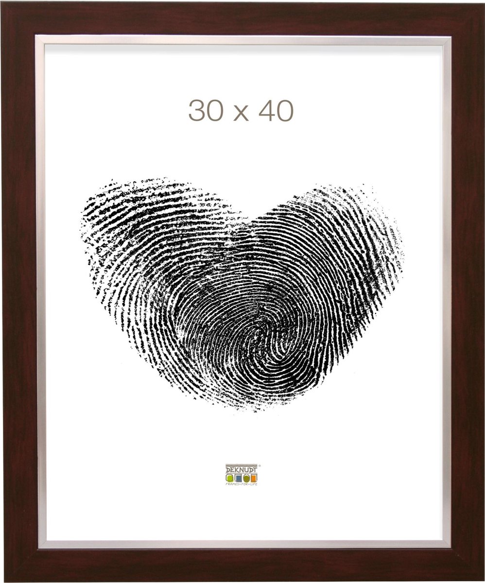 Deknudt Frames fotolijst S41NH4 - bruin met zilverbies - 30x40 cm