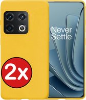 Hoesje Geschikt voor OnePlus 10 Pro Hoesje Siliconen Case Hoes - Hoes Geschikt voor OnePlus 10 Pro Hoes Cover Case - Geel - 2 PACK