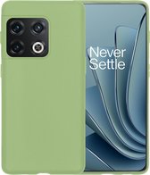 Hoesje Geschikt voor OnePlus 10 Pro Hoesje Siliconen Case Hoes - Hoes Geschikt voor OnePlus 10 Pro Hoes Cover Case - Groen