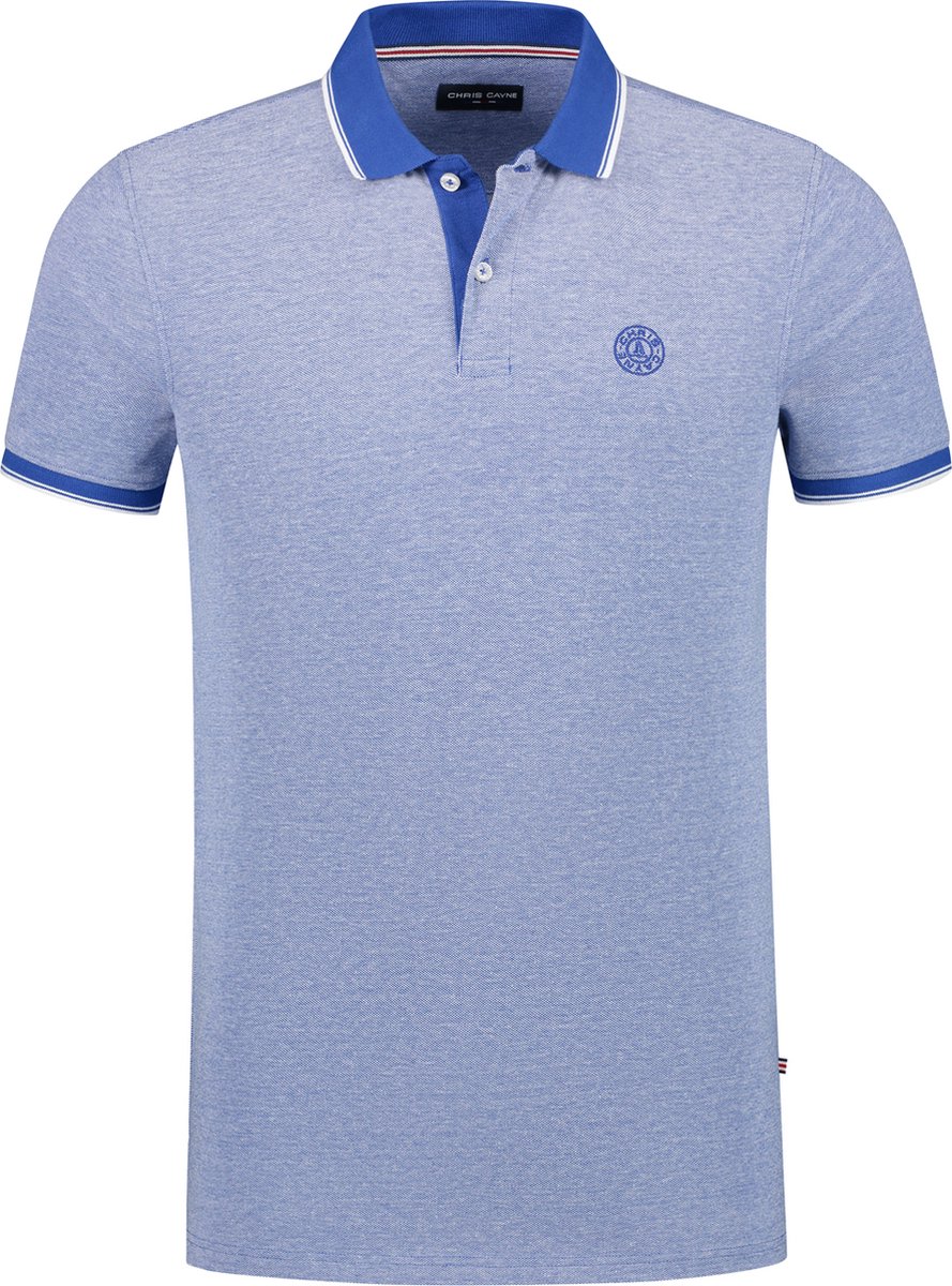 Chris Cayne - Polo - Heren - Polo Shirt - Blauw/Wit - 2Tone - Maat XXL