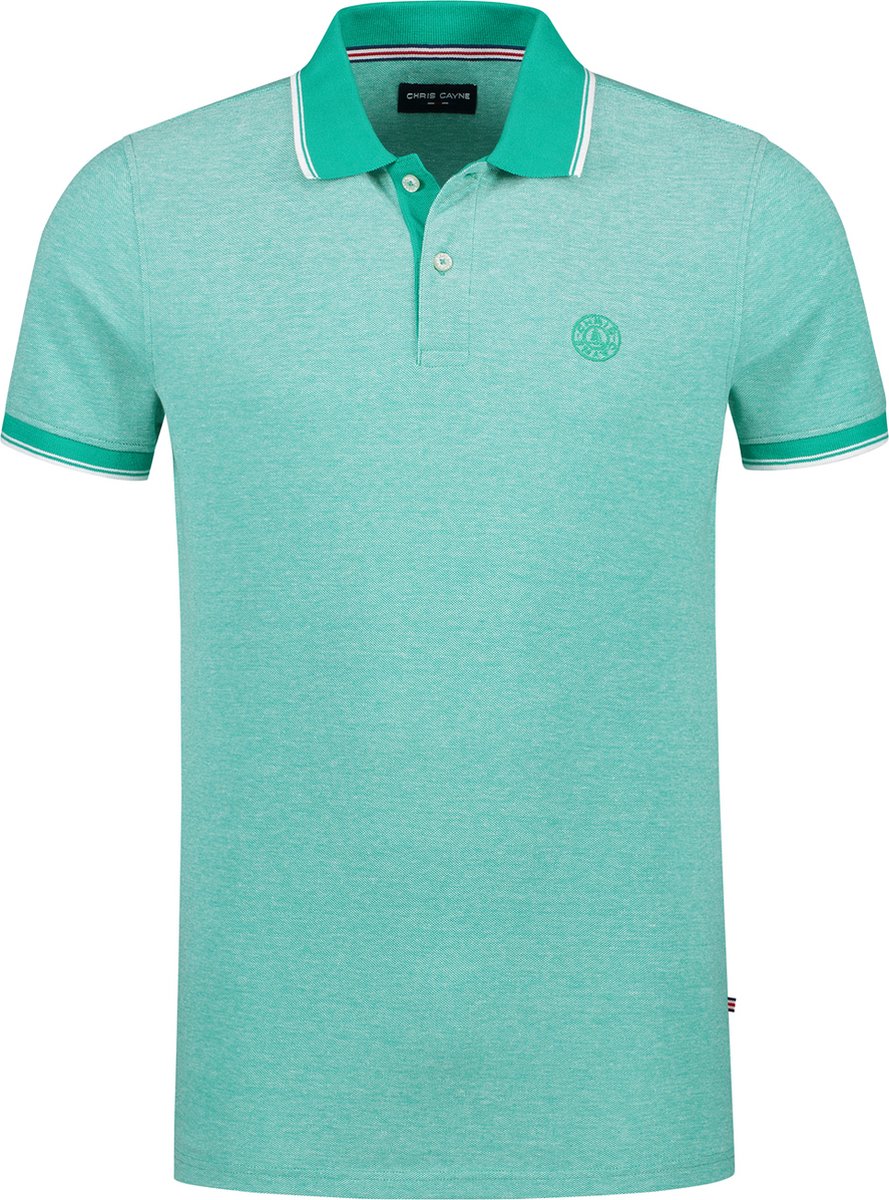 Chris Cayne - Polo - Heren - Polo Shirt - Groen/Wit - 2Tone - Maat XL