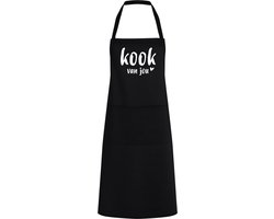 Keukenschort Kook van jou, Zwart, One Size - Sinterklaas cadeautjes - kerst cadeautjes - kerstcadeautjes - Sinterklaascadeautjes - Sinterklaasgeschenken - Kerstgeschenken