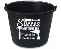 Bedrukte Emmer Succes - Bouwen - Verbouwing - Klussen - Verjaardag - Nieuwe Woning - Bouwbedrijf - Bouw emmer