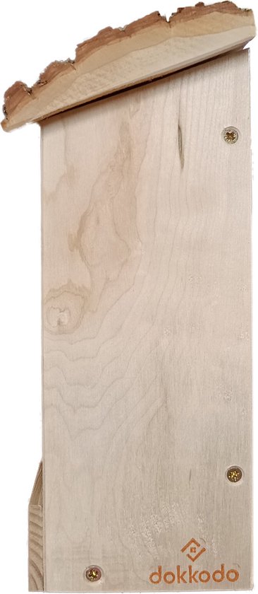 Vogelvoederhuis Stamgasten – Massief Hout met Boomschors Dak – Handgemaakt & Weerbestendig