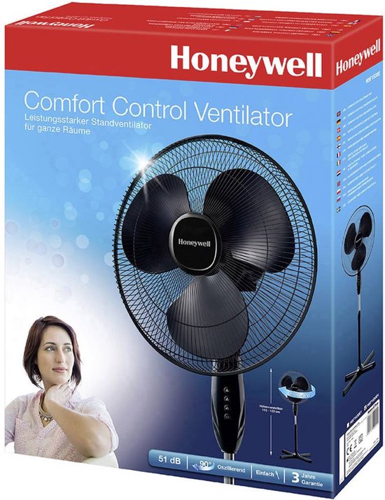 Honeywell HSF1630E4 Statiefventilator 45 cm Zwart | bol.com