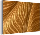 Wanddecoratie Metaal - Aluminium Schilderij Industrieel - Close-up van gouden verf - 30x20 cm - Dibond - Foto op aluminium - Industriële muurdecoratie - Voor de woonkamer/slaapkamer