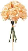 Rozen  - Rozenbundel van 6 rozen met raffia - 25cm
