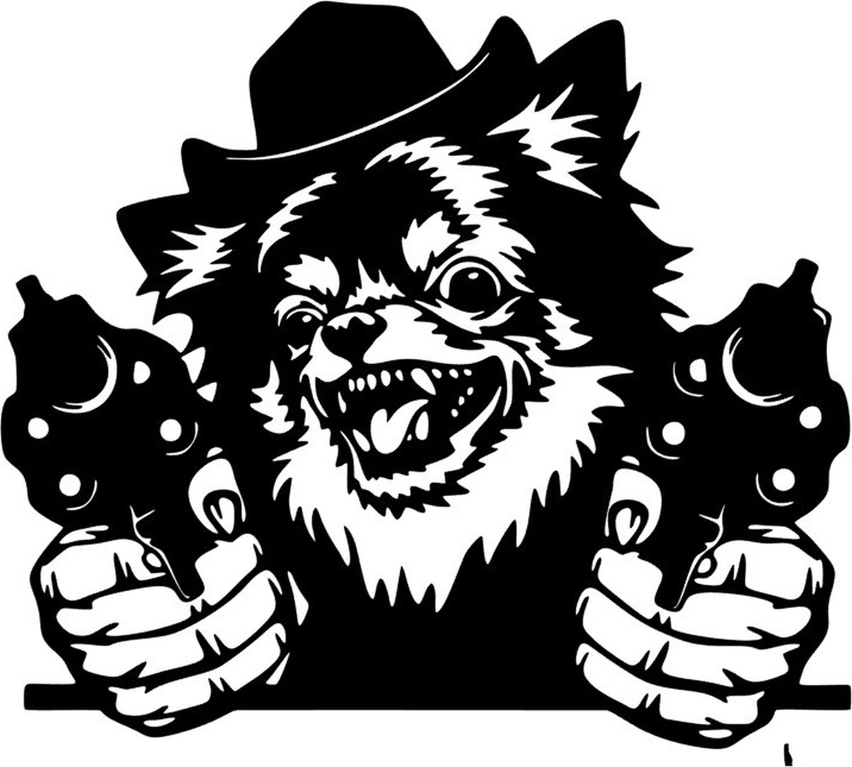 Raam - Auto sticker - Boze Hond - Dog - Gein - Grappig - Waarschuwing -Bewaking - Dieren
