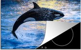 KitchenYeah® Inductie beschermer 78x52 cm - Springende kleine orka - Kookplaataccessoires - Afdekplaat voor kookplaat - Inductiebeschermer - Inductiemat - Inductieplaat mat