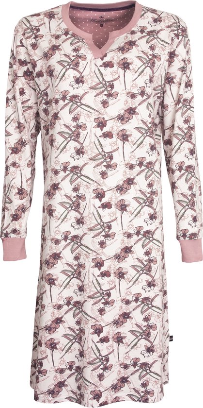 Chemise de nuit à Medaillon floral pour femme Violet clair MENGD2103A - Tailles : S