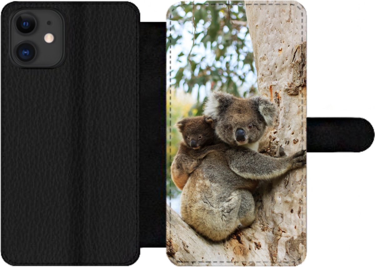 Bookcase Geschikt voor iPhone 12 Pro Max telefoonhoesje - Koala's - Kind - Boom - Kinderen - Jongetje - Meiden - Met vakjes - Wallet case met magneetsluiting