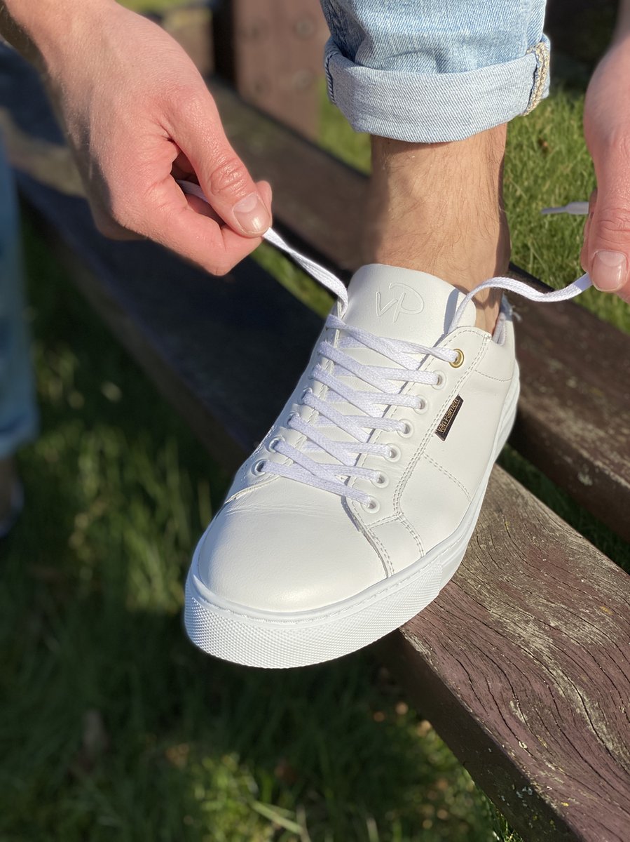 VanPalmen sneaker - wit - glad leer - makkelijk onderhouden - maat 39
