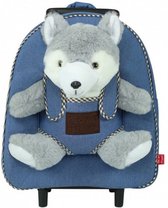 trolley Harry Husky junior 28 cm pluche/denim 3-delig